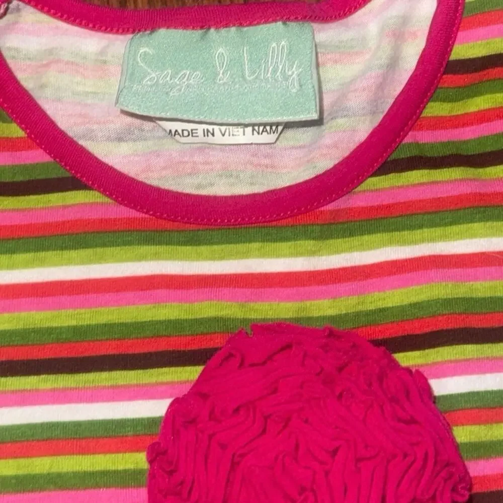 Sage & Lilly Girls Tiered Ruffle Dress Size 3T Pink Green Floral Boutique
